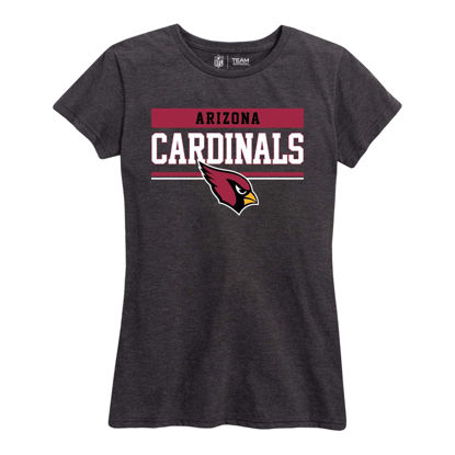 Picture of Team Fan Apparel NFL Women's Team Block Charcoal Tagless T-Shirt - Cotton Blend - Rock Game Day with Perfect Comfort & Style (Arizona Cardinals - Black, Womens Small)