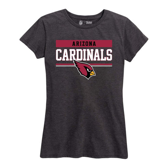 Picture of Team Fan Apparel NFL Women's Team Block Charcoal Tagless T-Shirt - Cotton Blend - Rock Game Day with Perfect Comfort & Style (Arizona Cardinals - Black, Womens Small)