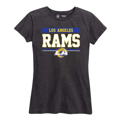 Picture of Team Fan Apparel NFL Women's Team Block Charcoal Tagless T-Shirt - Cotton Blend - Rock Game Day with Perfect Comfort & Style (Los Angeles Rams - Black, Womens Large)