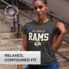 Picture of Team Fan Apparel NFL Women's Team Block Charcoal Tagless T-Shirt - Cotton Blend - Rock Game Day with Perfect Comfort & Style (Los Angeles Rams - Black, Womens Large)