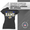 Picture of Team Fan Apparel NFL Women's Team Block Charcoal Tagless T-Shirt - Cotton Blend - Rock Game Day with Perfect Comfort & Style (Los Angeles Rams - Black, Womens Large)