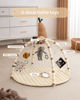 Picture of Blissful Diary Baby Play Gym Mat, Tummy Time Activity Mat with 6 Detachable Toys for Stage-Based Sensory & Motor Skill Development, Easy to Install & Clean, Baby Essentials Gift, Sandy Beige