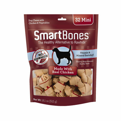 Picture of SmartBones Mini Chews with Real Chicken 32 Count, Rawhide-Free Chews for Dogs