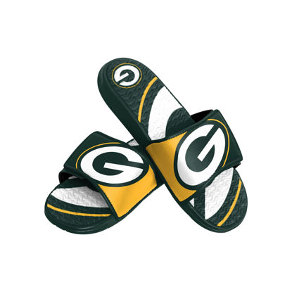 Picture of FOCO Green Bay Packers NFL Mens Colorblock Big Logo Gel Slides - M