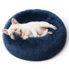 Picture of Bedsure Calming Dog Bed for Small Dogs - Donut Washable Small Pet Bed, 23 inches Anti-Slip Round Fluffy Plush Faux Fur Large Cat Bed, Fits up to 25 lbs Pets, Navy