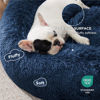 Picture of Bedsure Calming Dog Bed for Small Dogs - Donut Washable Small Pet Bed, 23 inches Anti-Slip Round Fluffy Plush Faux Fur Large Cat Bed, Fits up to 25 lbs Pets, Navy