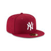 Picture of New Era Cardinal Red/White New York Yankees Basic 59Fifty Fitted hat Cap (7 1/4-57.7cm)
