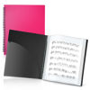 Picture of CRANBURY Sheet Music Folder 8.5x11 - Dual Use Music Holder (Pink), Store inside 24 Protective Sleeves or Write on Exposed Pages Outside Sleeves, 8.5 x 11 Spiral Notebook Binder Organizer, Lay Flat