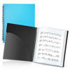 Picture of CRANBURY Sheet Music Folder 8.5x11 - Dual Use Music Holder (Blue), Store Inside 24 Protective Sleeves or Write on Exposed Pages Outside Sleeves, 8.5 x 11 Spiral Notebook Binder Organizer, Lay Flat