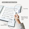 Picture of CRANBURY Sheet Music Folder 8.5x11 - Dual Use Music Holder (Blue), Store Inside 24 Protective Sleeves or Write on Exposed Pages Outside Sleeves, 8.5 x 11 Spiral Notebook Binder Organizer, Lay Flat