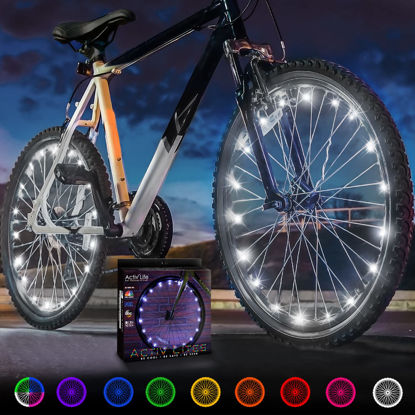 Picture of Activ Life Bike Light (2 Pack, White) Hot Gifts for Boys, Girls & Fun Ideas for Him and Her Presents - Popular Bicycle Wheel Accessories & Decorations for Bright Safety & Style LED Bulbs Night Rides