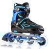 Picture of 2PM Sports Vinal Boys and Girls Adjustable Flashing Inline Skates, All Wheels Light Up, Fun Illuminating Skates for Kids and Men- Azure Medium(1Y-4Y US)