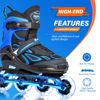 Picture of 2PM Sports Vinal Boys and Girls Adjustable Flashing Inline Skates, All Wheels Light Up, Fun Illuminating Skates for Kids and Men- Azure Medium(1Y-4Y US)