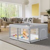 Picture of Fshibila 50" ×50" Baby Playpen, Baby Playard for Babies and Toddlers, Baby Fence Play Pens for Indoor & Outdoor, Sturdy Safety Play Yard with Soft Breathable Mesh, Anti-Fall, Grey
