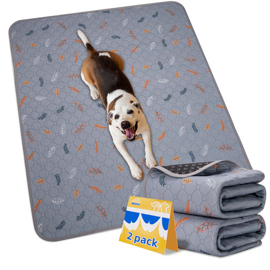 Picture of Sunheir Washable Pee Pads for Dogs Extra Large 36" x 72" 2-Pack, Reusable Puppy Pads Pet Training Pads, Waterproof Dog Pee Pads for Crate, Whelping Pad, Non-Slip Protects Against Urine Leakage