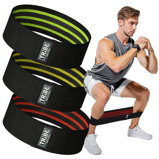 Picture of Fabric Resistance Bands for Legs - Workout Bands Resistance Bands for Men and Women - Booty Bands for Working Out - Exercise Bands Resistance Bands Set - Elastic Bands for Exercise (Black)