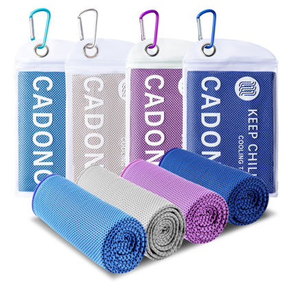 Picture of 4 Pack Cooling Towel (40"x12"), Soft Breathable Chilly Towel, Ice Towel, Microfiber Towel for Yoga, Sport, Running, Workout,Gym, Camping, Fitness, Workout & More Activities(Multicolor)