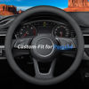 Picture of Deer Route Custom-Fit for Porsche Steering Wheel Cover, Premium Leather Car Steering Wheel Cover with Logo, Non-Slip, Breathable, for Porsche Accessories (B-Style,for Porsche)