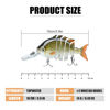 Picture of TRUSCEND Fishing Lures for Bass Trout Multi Jointed Swimbaits Slow Sinking Bionic Swimming Lures Bass Freshwater Saltwater Bass Lifelike Fishing Lures Kit (A6-3.9",0.49oz)