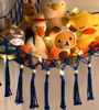 Picture of Stuffed Animal Toy Storage Hammock with LED Light-Macrame Jumbo Doll Room Organizer Mesh Decoration-Hanging Storage Nets Kids Bedroom(Blue Beads)