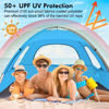 Picture of WhiteFang Beach Tent Anti-UV Portable Sun Shade Shelter for 4 Person, Extendable Floor with 3 Ventilating Mesh Windows Plus Carrying Bag, Stakes and Guy Lines (Blue)