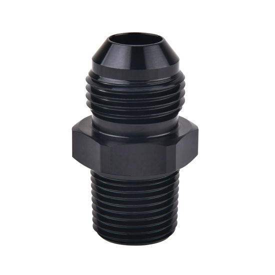 Picture of EVIL ENERGY 10AN Male Flare to 1/2" NPT Pipe Fitting Adapter Aluminum Straight Black