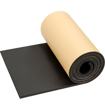 Picture of Kaqiluo High Density Self-Adhesive Sound Insulation Acoustic Closed Cell Foam, 0.4" x 12" x 71", 10 mm Thick,5.8 sqft Sound Proof Padding, Fire/Water Resistant Acoustic Treatment Foam