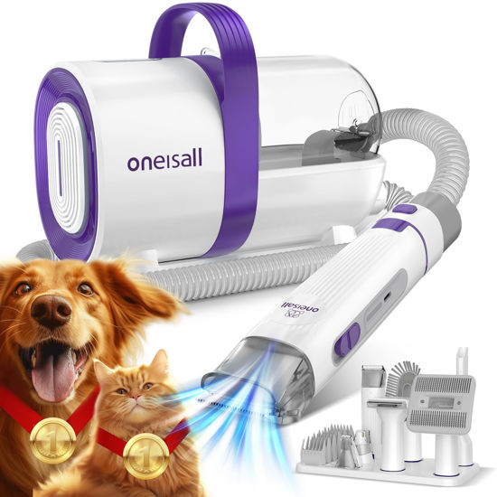 Picture of oneisall Dog Hair Vacuum & Dog Grooming Kit, Pet Grooming Vacuum with Pet Clipper Nail Grinder, 1.5L Dust Cup Dog Brush Vacuum with 7 Pet Grooming Tools for Shedding Pet Hair, Home Cleaning