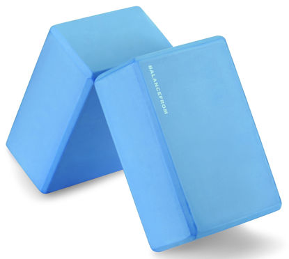 Picture of Fitvids Set of 2 High Density Yoga Blocks, 9"x6"x4" Each, Pair (Blue)