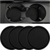 Picture of ZSDY Car Cup Coaster, 4PCS Universal Auto Non-Slip Cup Holder Embedded in Ornaments Silicone Coaster, Car Interior Accessories Sets, Black