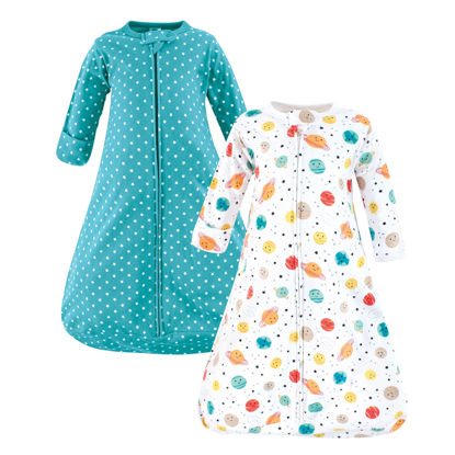 Picture of Hudson Baby Unisex Baby Cotton Long-Sleeve Wearable Sleeping Bag, Sack, Blanket, Happy Planets, 3-9 Months