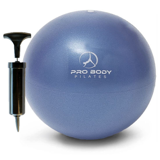 Picture of ProBody Pilates Ball Small Exercise Ball w/Pump, 9 Inch Bender Ball, Mini Soft Yoga Ball, Workout Ball for Stability, Barre, Ab, Core, and Physical Therapy Ball at Home Gym & Office (Indigo)