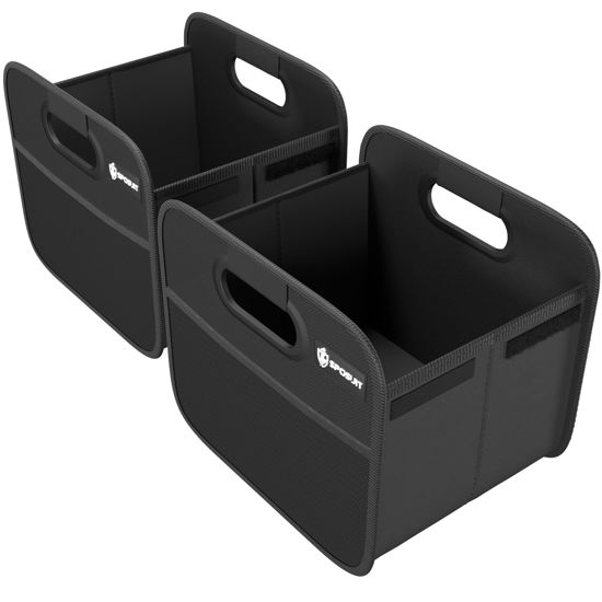 Picture of Sposuit Trunk Organizer for Car - Collapsible Split Trunk Storage with Reinforced Handles, SUV Trunk Organizers for Grocery Cargo(Black, 2Pack)