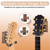 Picture of DOMMI Guitar Wall Mount 4 Pack, Guitar Holder with Rotatable Soft Guitar Hook for All Size Guitars, Hardwood U-Shaped Guitar Hanger Wall Mount for Acoustic, Electric Guitar, Bass, Black Walnut