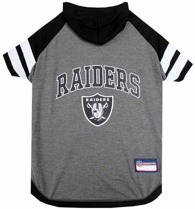 Picture of Pets First NFL Oakland Raiders Hoodie for Dogs & Cats. | NFL Football Licensed Dog Hoody Tee Shirt, Medium | Sports Hoody T-Shirt for Pets | Licensed Sporty Dog Shirt