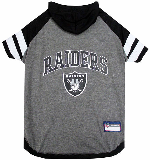 Picture of Pets First NFL Oakland Raiders Hoodie for Dogs & Cats. | NFL Football Licensed Dog Hoody Tee Shirt, Medium | Sports Hoody T-Shirt for Pets | Licensed Sporty Dog Shirt