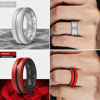 Picture of Egnaro Silicone Ring Men 1/4/6 Multipack Breathable Mens Silicone Rubber Bands Wedding Rings for Men Engagement Bands - 8mm Width 2mm Thickness