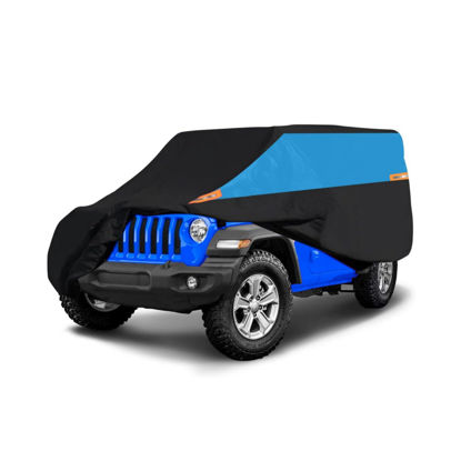 Picture of MORNYRAY Compatible with Jeep Wrangler 2 Door, Waterproof Car Cover All Weather Snowproof UV Protection Windproof Outdoor Full car Cover, Universal Fit for (Wrangler 2Door, Blue)