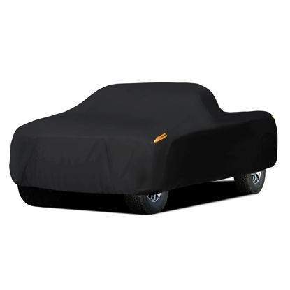 Picture of MORNYRAY Waterproof Car Cover All Weather Snowproof UV Protection Windproof Outdoor Full Truck Cover, Universal Fit for Truck (All Black, Fit Truck Length 230-242 inch)