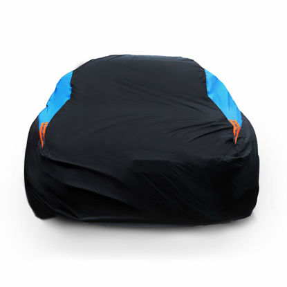 Picture of MORNYRAY Waterproof Car Cover All Weather Snowproof UV Protection Windproof Outdoor Full Coupe/Cabrio Car Cover, Universal Fit for Coupe/Cabrio (Fit Coupe/Cabrio Length 218-227 inch, Blue)