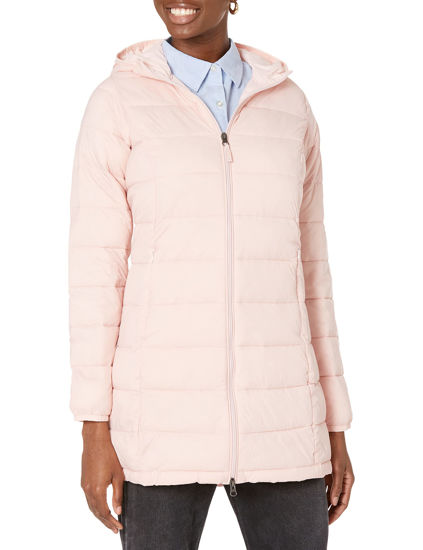 Picture of Amazon Essentials Women's Lightweight Water-Resistant Hooded Puffer Coat (Available in Plus Size), Light Pink, Small
