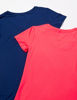 Picture of Amazon Essentials Women's Tech Stretch Short-Sleeve V-Neck T-Shirt (Available in Plus Size), Pack of 2, Bright Pink/Navy, Medium