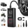 Picture of Powools Cordless Tire Inflator Portable Air Compressor - 150PSI Air Pump with Auto Shutoff Function for Car Tires, Inflatables, Motorcycle, Balls, Compact Bike Tire Pump with LED Light, Red, Large