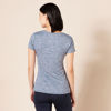 Picture of Amazon Essentials Women's Tech Stretch Short-Sleeve V-Neck T-Shirt (Available in Plus Size), Pack of 2, Black Heather/Navy Heather, Small