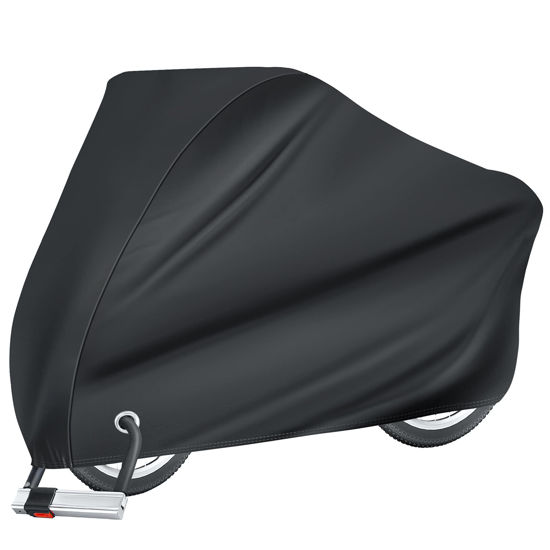 Picture of Puroma Bike Cover for 1, 2, or 3 Bikes 2XL Outdoor Waterproof Bicycle Covers Rain Sun UV Dust Wind Proof with Lock Hole for Mountain Road Electric Bike