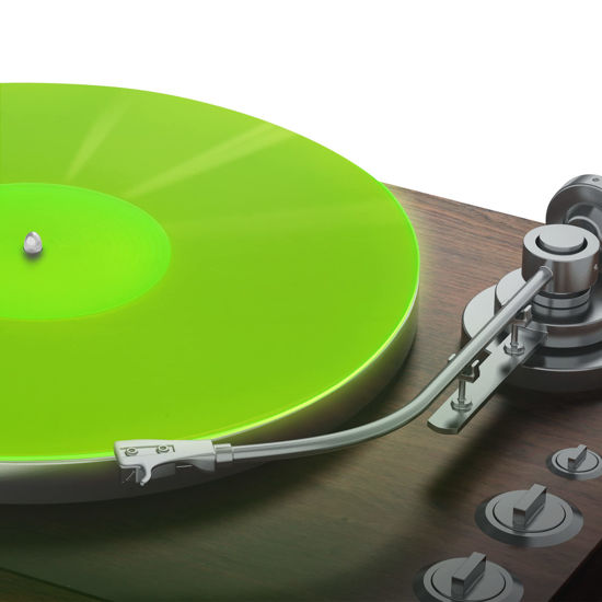 Picture of PRO SPIN Green Glow Acrylic Turntable Mat - Platter Slipmat for 12" Vinyl Vintage Record Player - Antistatic Cover, Reduces Noise & Sounds from Static & Dust - Tighter Bass Quality, Record Player Mat