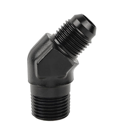 Picture of EVIL ENERGY 6AN Male Flare to 3/8" NPT Pipe 45 Degree Fitting Adapter Aluminum Black