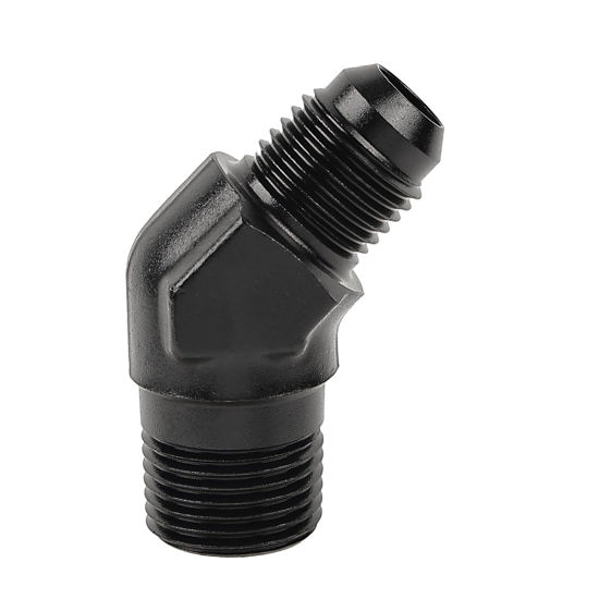 Picture of EVIL ENERGY 6AN Male Flare to 3/8" NPT Pipe 45 Degree Fitting Adapter Aluminum Black