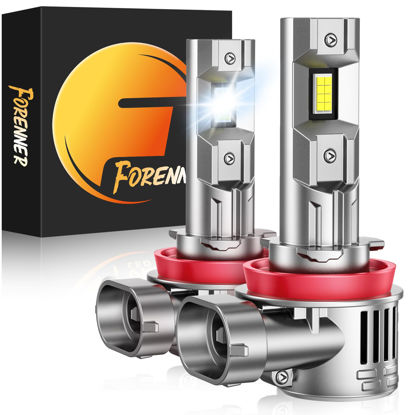 Picture of forenner Fahren Upgraded H11/H9/H8 Bulbs, 28000LM 800% Brighter, 1:1 Size, 6500K Cool White, CANbus Ready, Plug-N-Play H11 H9 H8 Fog Light Bulb with 15000RPM Cooling Fan, Pack of 2