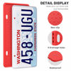 Picture of QiqaMole 2 Pack Silicone License Plate Frame, Front Back License Plate Cover, License Plate Bracket Holder Rust-Proof, Rattle-Proof, Weather-Proof for US CA Standard Car & 2Pcs Water Coaster (Red)